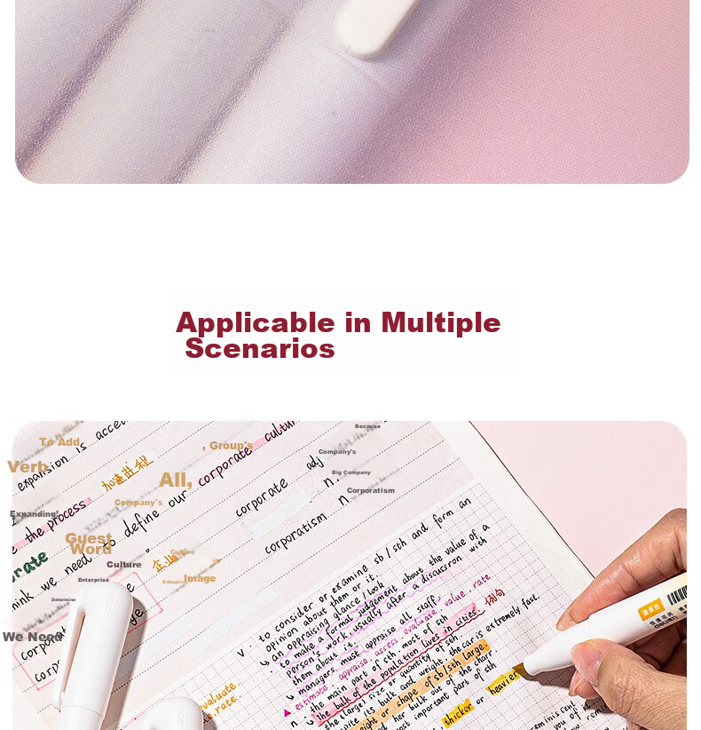 Deli Pocket Colorful Highlighters, Floral Series, for Students' Exams, Key Points Review, Office Note-Taking, Doodle DIY Decoration, 4 Pens/Box, SK183 10