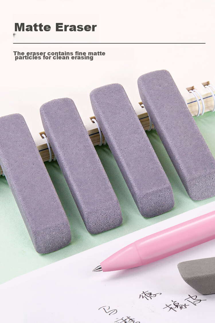 Maped Frosted Eraser Single Piece, Elementary School Eraser for Erasing Pens, Gel Pens, Pencils, Sand Eraser, Steel Eraser, Elephant Skin Eraser for Children's Third Grade Stationery 108110CH 2