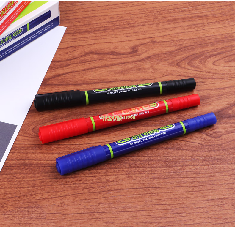 BAOKE MP2915 Dual-Tip Fine And Thick Oil-Based Marker Pen for Meetings And Signatures, Black, 12 Pens Per Box 9