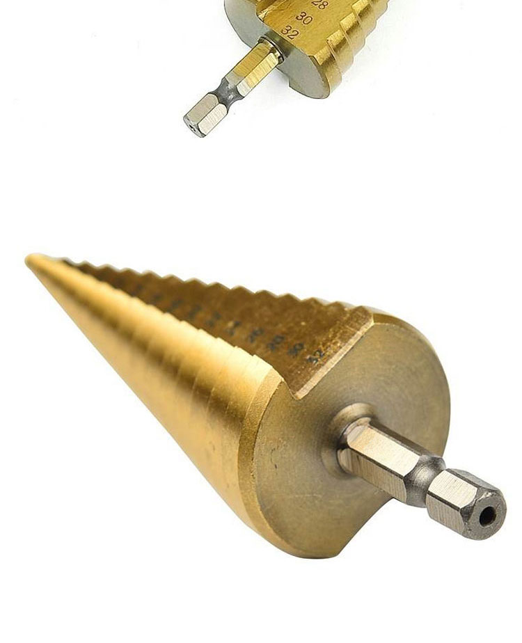 Bingyu Hex Shank Straight Groove Step Drill Bit Tower Step Reamer Metal Hole Opener 9 Steps 4-20mm 6
