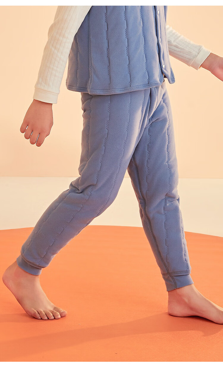 YUZHAOLIN Children's Thermal Pants, Boys' School Uniform Essential, Fleece-Lined Thickened Inner Wear, Student Autumn Underwear, Boys' Cotton Pants, Black And Gray 12