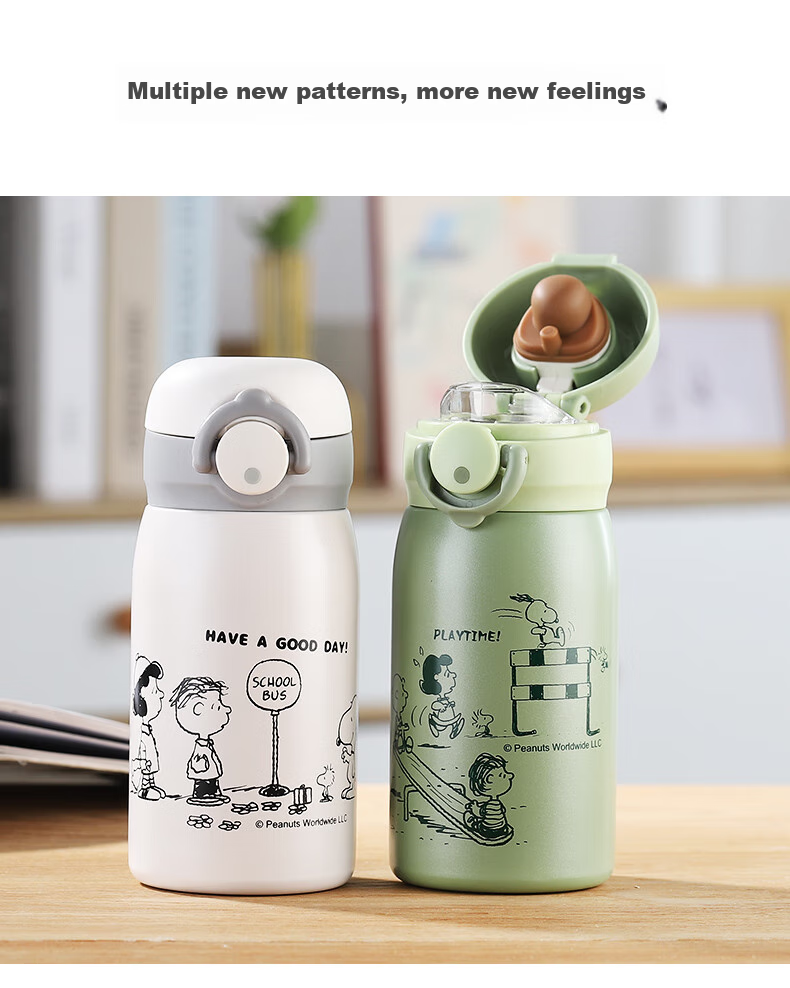 SNOOPY Insulated Mug, Small Capacity, 316 Stainless Steel, Mini Straw Pocket Cup, Compact Portable Water Bottle for Students, Men And Wome 3