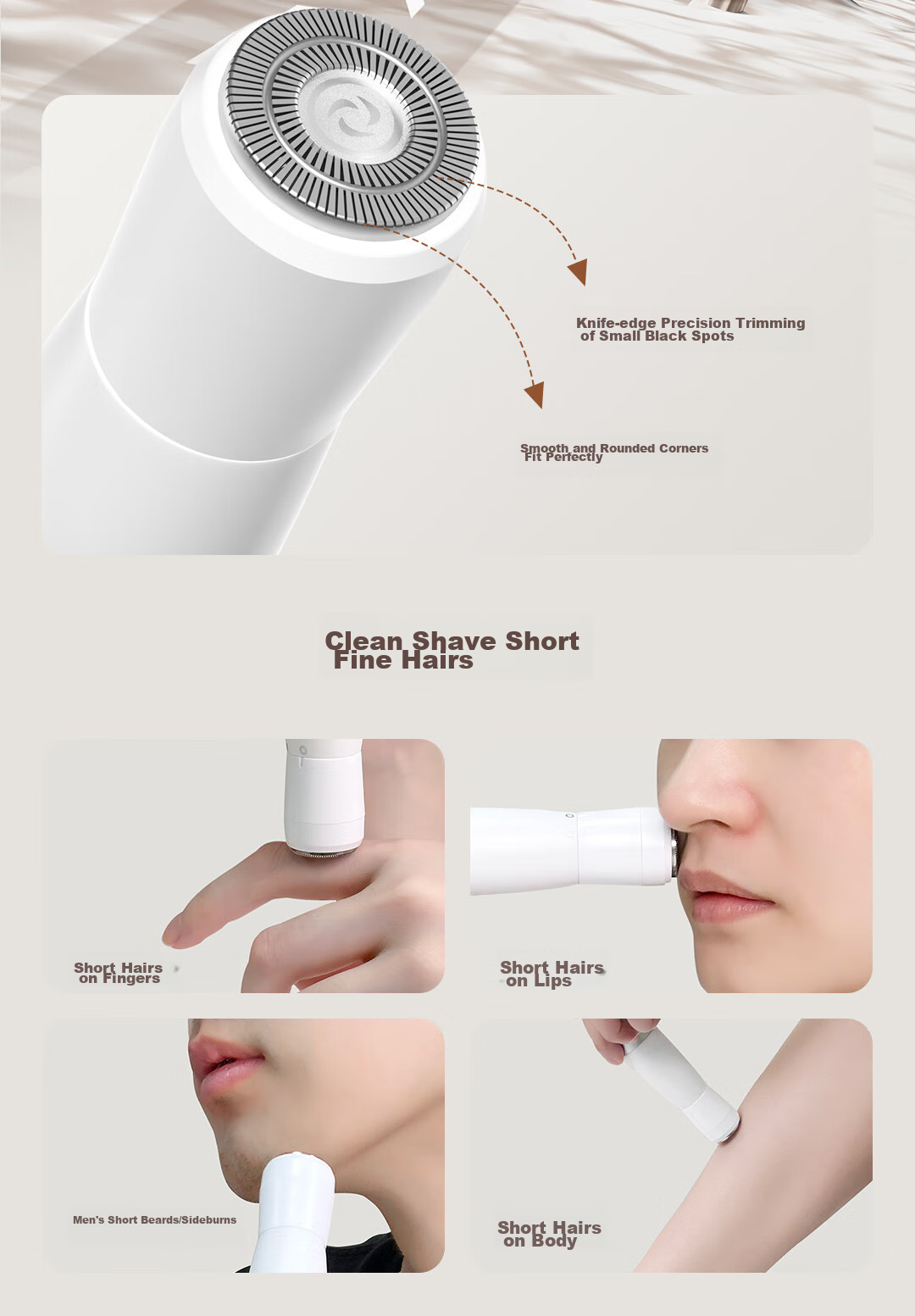 DOCOLAB Electric Hair Removal Device for Private Areas, Women's Intimate Shaver, Men's Genital Shaver, Underarm And Leg Hair Removal Tool with 4 Blades, Full Body Hair Removal Machine 11