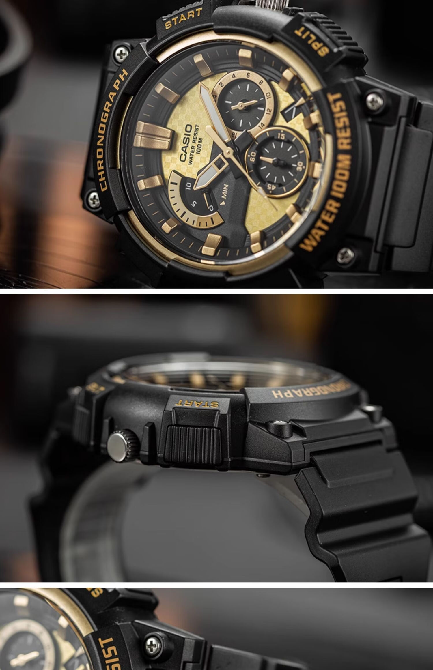 Casio Watch for Men, Black Knight Black Gold Sports Youth Student Waterproof Digital Watch for Men And Women, MCW-200H 22