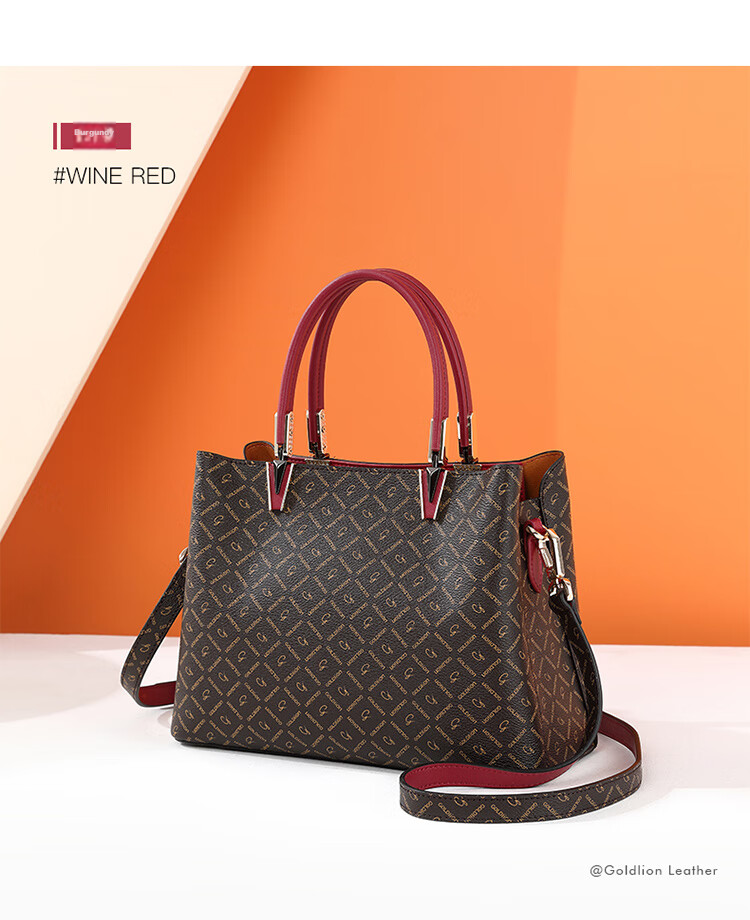 Goldlion Women's Handbag, PVC Printed Tote Bag with Handle, Birthday Gift 10