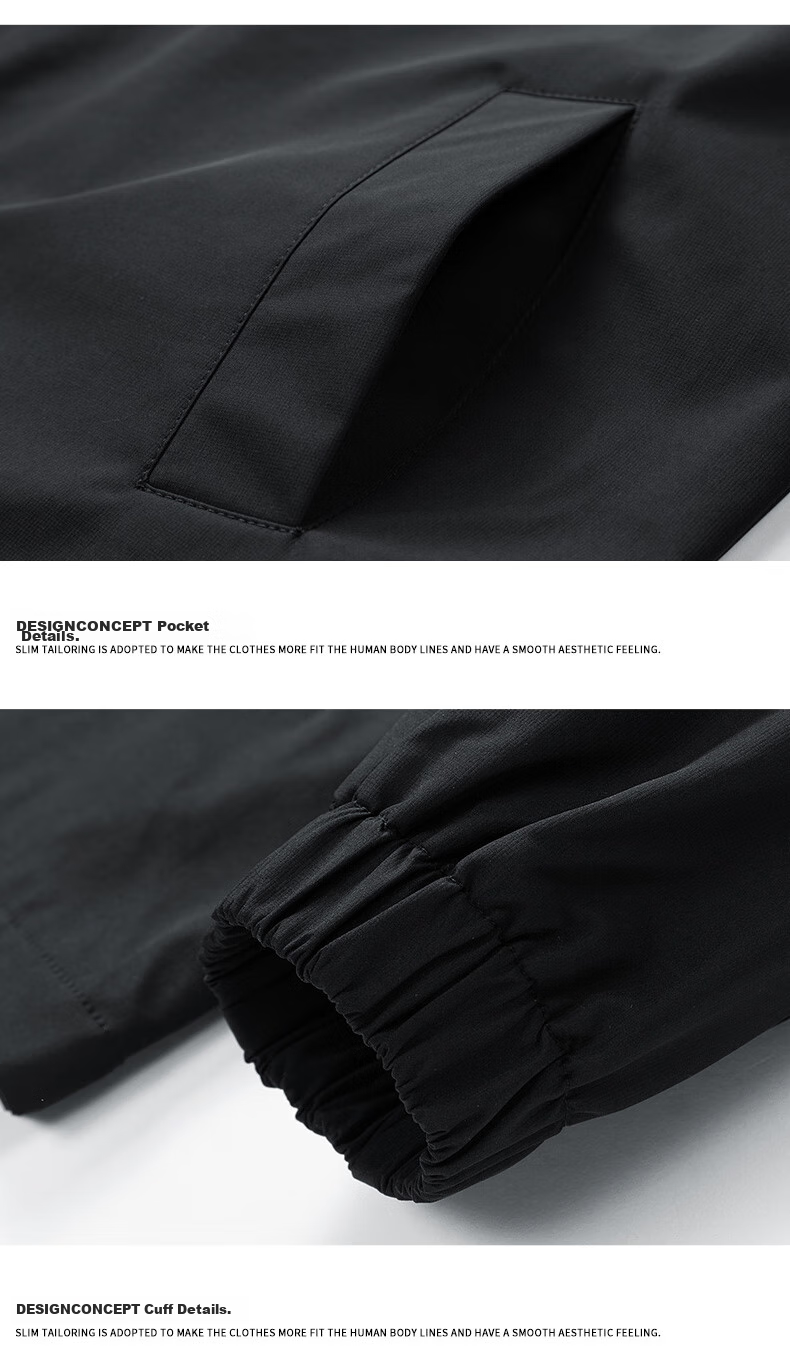 Dingfengbaoluo Lapel Jacket for Men, Spring Windproof Lightweight Coat, Loose Versatile Baseball Shirt Top DFM12 Black 2XL 16