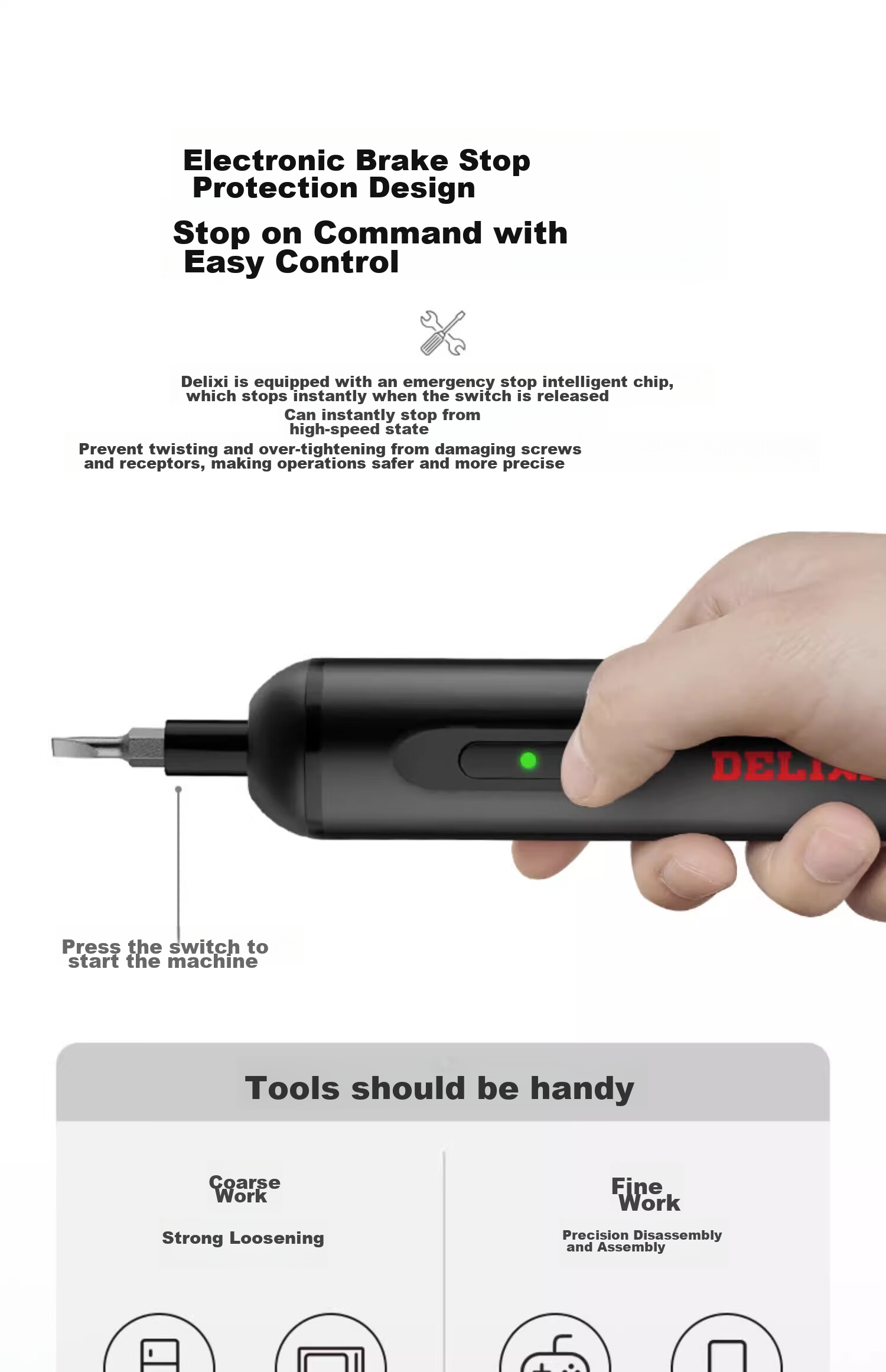 DELIXI ELECTRIC Electric Screwdriver, Portable Mini Multi-Function Rechargeable High-Voltage Insulated Screwdriver, Hand Drill, Electric Rotary Tool for Home Use 11