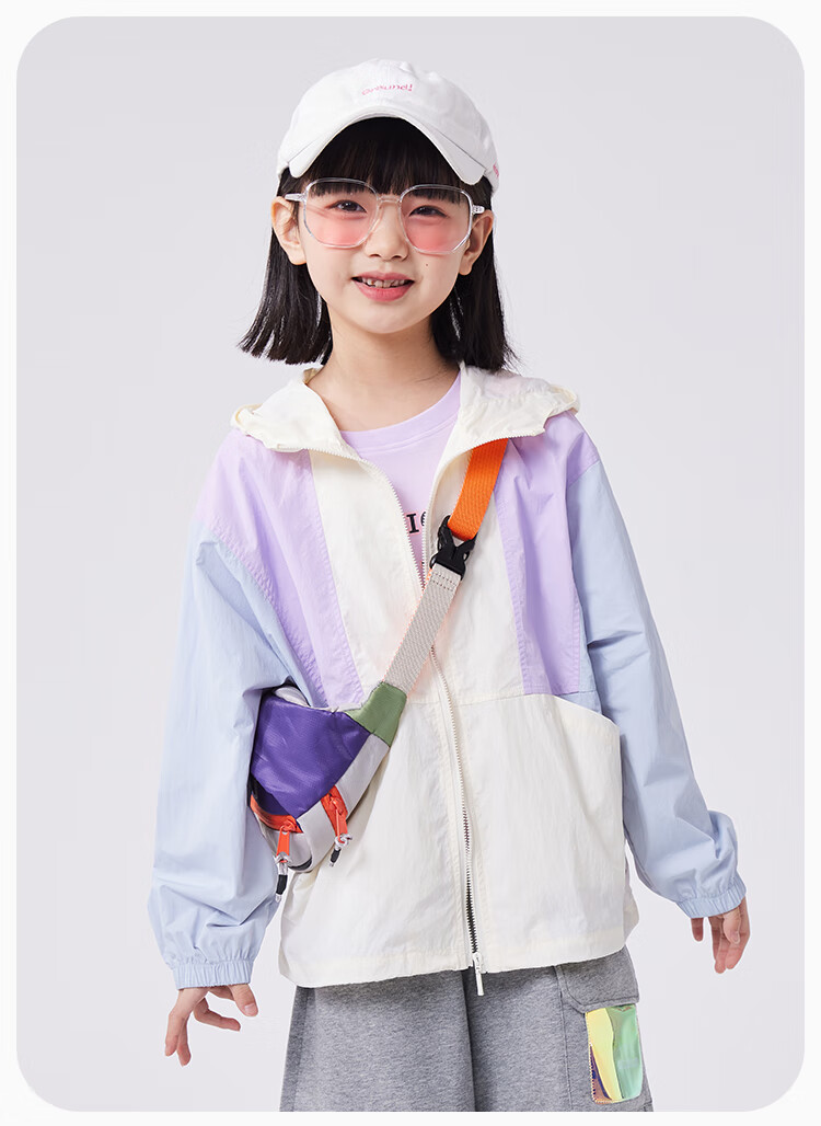 QQ DUCK Children's Clothing Girls' Sun Protection Jacket Kids' Summer Thin Coat Sunshade Youth Clothing Three Colors Off-White; 130 21