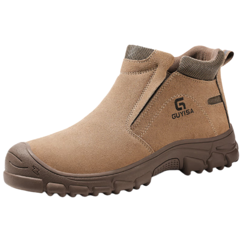 GUYISA Welding Safety Shoes for Men with Steel Toe Cap, Anti-Smashing, Anti-Puncture, Lightweight, Comfortable, Wear-Resistant Work Safety Shoes 3025G Size 39