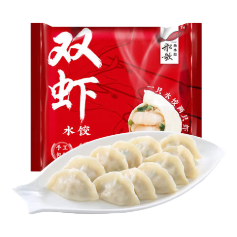 船歌鱼水饺双虾水饺270g/12只早餐夜宵海鲜手工速冻饺子生鲜速食