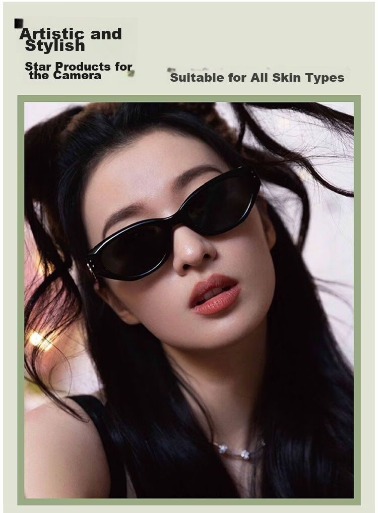 Cuntiandaofu Cat Eye Sunglasses, Vintage Cat Eye Sunglasses for Women, High-End GM Sunglasses, Black Frame with Gray Lenses 4