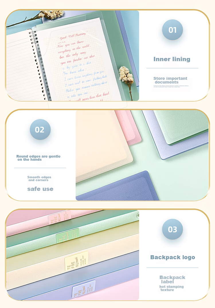 KINGJIM B5 Loose-Leaf Notebook, Business Office Journal, Diary, Spiral Notebook, 476TTE-GSR30 Pages, Pearl And Watercolor Paper 7