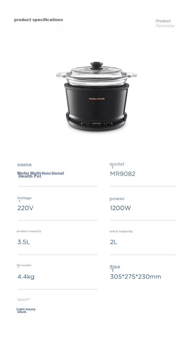 Morphyrichards Multi-Functional Electric Stew Pot, Home Use for Cooking Medicinal Food, 3.5L Soup Pot, Health Pot with Timer Function, Electric Cooking Pot for Stewing Soup, Porridge Cooker, Baby Food Processor, MR9082 18