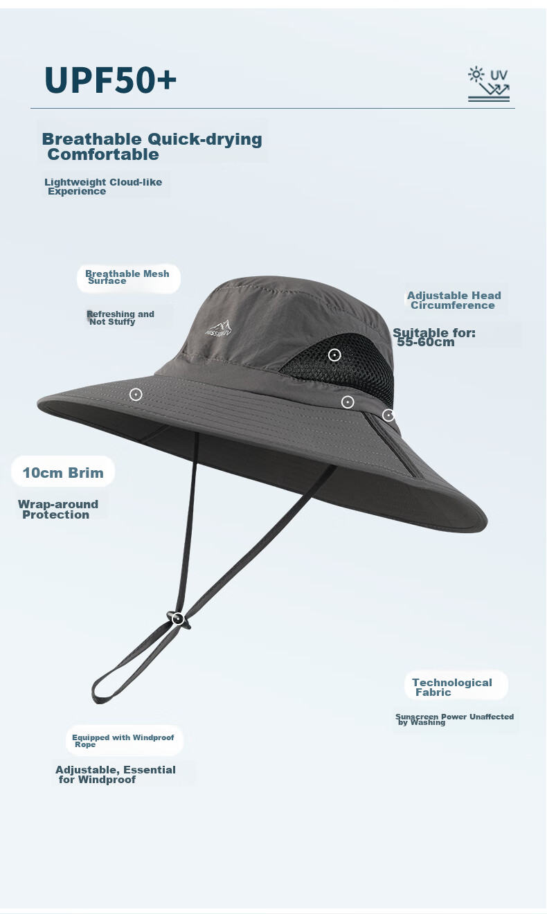 MISSION UV Sun Protection Hat for Men, Fishing Hat, Fisherman Hat, Hiking Cap, Summer Outdoor UV Protection Sun Hat, Cool Hat 4