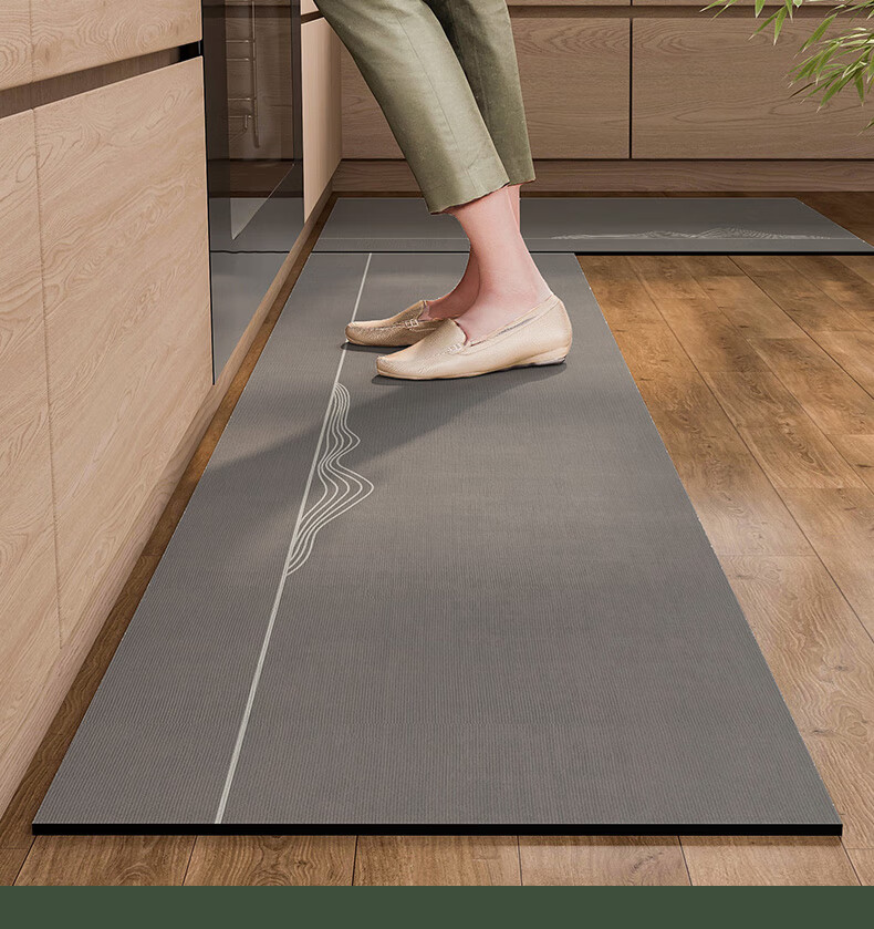 Zunchao Kitchen Floor Mat, Absorbent, Oil-Resistant, Waterproof, Non-Slip, Wipeable, Washable, Dirt-Resistant Mat 17