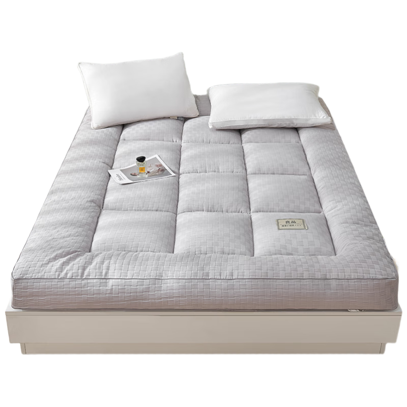 KING SHORE Class A Three-Dimensional Mattress, Home Double Bed Pad, Thickened Mattress Topper, Foldable Soft Pad, 150*200cm, Starry Gray