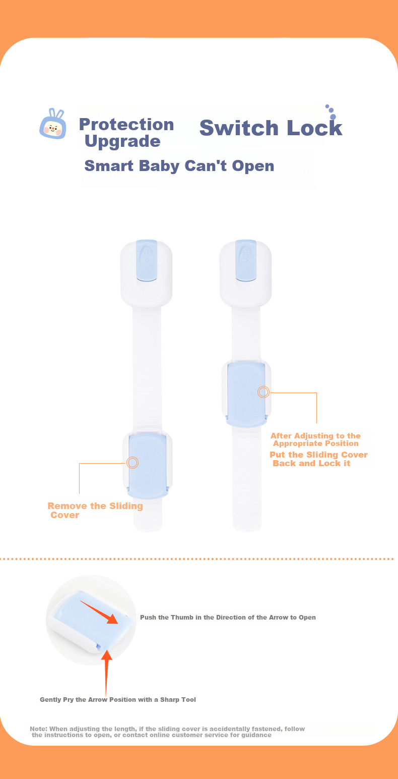 Babyprints Children's Drawer Lock, Safety Lock for Baby Refrigerator, Infant Cabinet Door Lock, Multi-Functional Adjustable, Set of 3 2