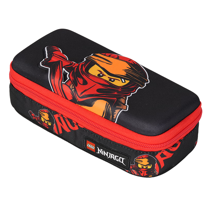 LEGO Pencil Case Stationery Box Double-Layer 3D Hard Case for Students, Phantom Ninja Gift, Black And Red, 20027