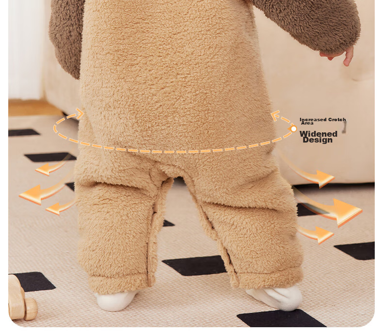 Beitaisi Baby Clothes Autumn Winter Padded Onesie, Thickened Warm Cute Fluffy Baby Outdoor Cotton Jacket Romper 21