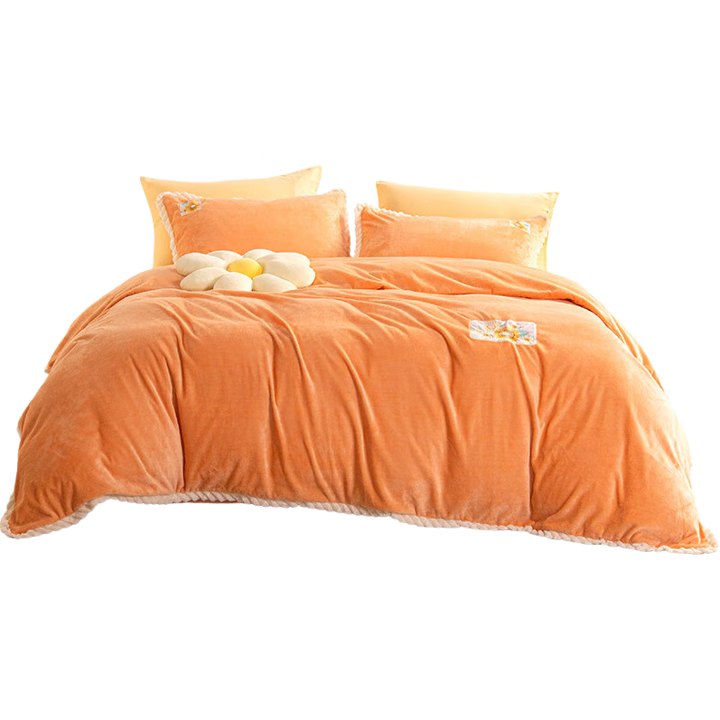 FUANNA Milk Velvet Single Duvet Cover, Winter Warm Flannel Anti-Static Quilt Cover, Double-Sided Plush Single Or Double Size 203*229cm