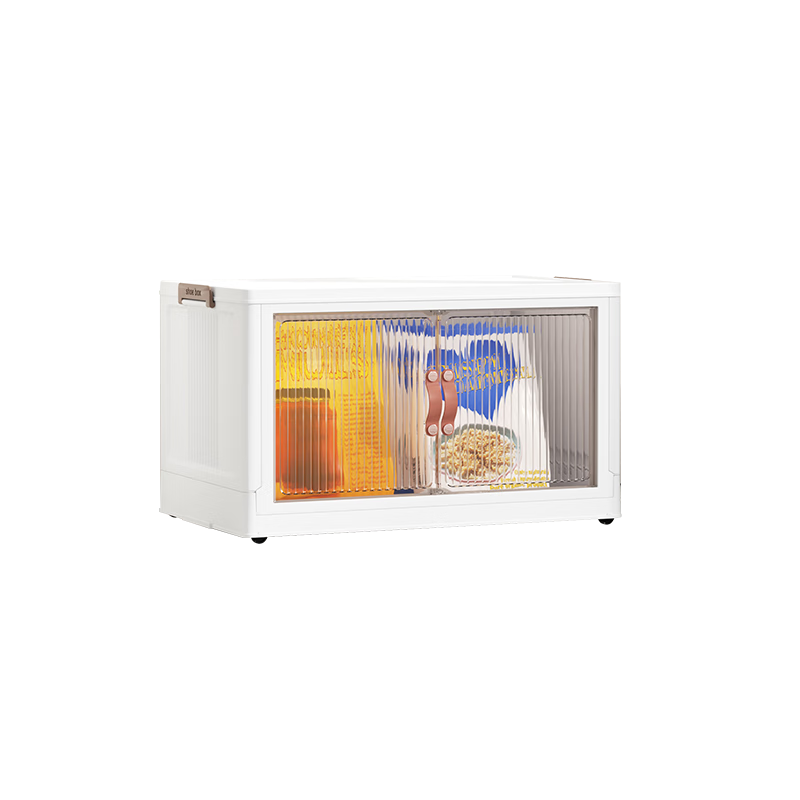 JEKO&JEKO Double-Door Storage Box, Foldable Book Organizer, Toy And Snack Storage Cabinet, 60L Capacity, 1 Piece