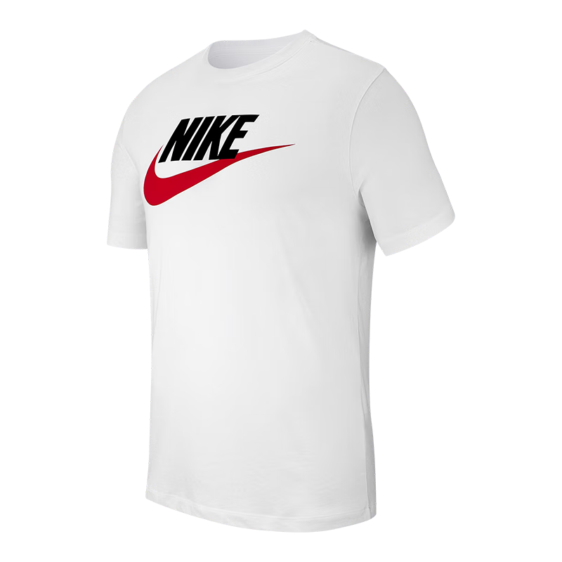 NIKE Men's Short-Sleeve T-Shirt, Pure Cotton, Sports Casual, Comfortable And Versatile, AR5005-100, White, XXL