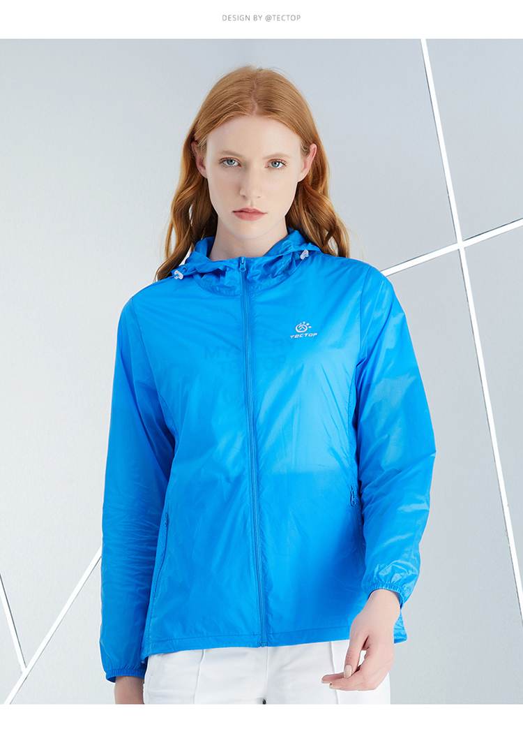 TECTOP Breathable Skin Coat, Water-Repellent Quick-Dry Windbreaker, Women's Pink S 38