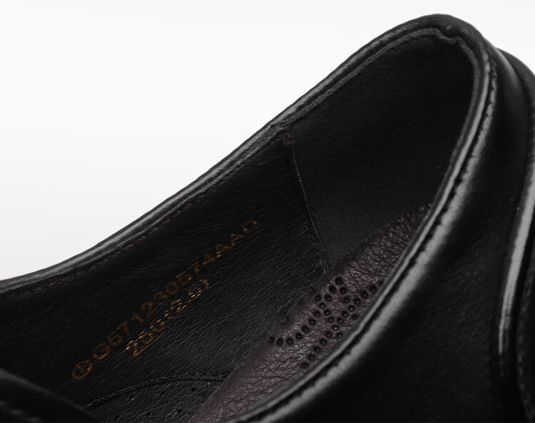 Goldlion Men's Derby Shoes, Business Formal Shoes, Fashionable Perforated Breathable Leather Shoes G571230574AAD, Black, Size 43 9