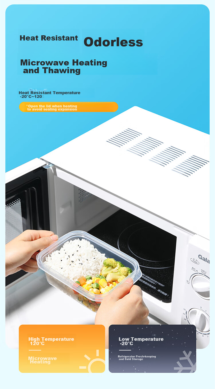MARYYA Disposable Food Containers, 580ml*4 Set, Food-Grade Fresh-Keeping Picnic Portioning Takeout Containers with Lids, Microwave-Safe 10