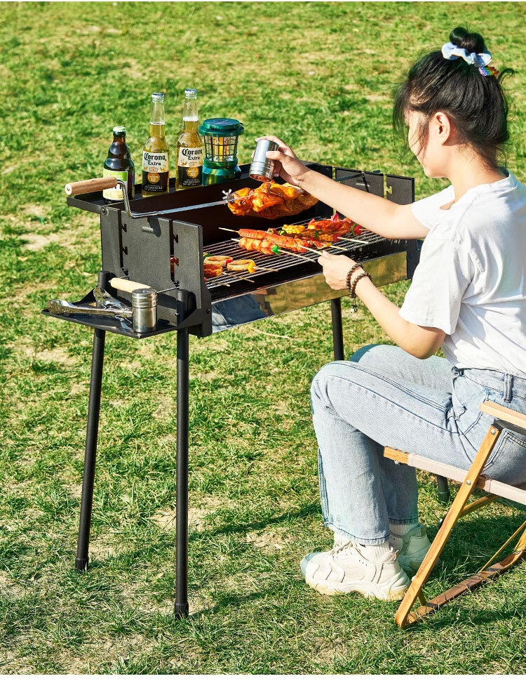 Suncojia Barbecue Grill, Portable Foldable Charcoal Grill for Lamb Legs And Chicken, Charcoal Barbecue Stove 14