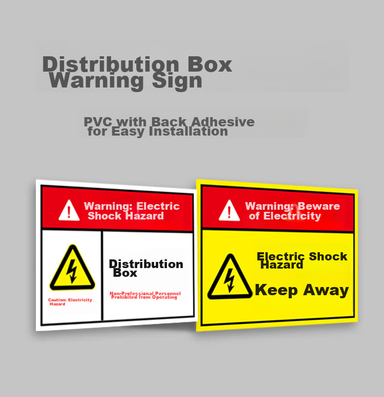 Aimohui Distribution Box Identification Sticker, PVC Safety Warning, Electric Hazard Sign, Distribution Box Label, 20*15cm, 5 Pieces Per Pack 1