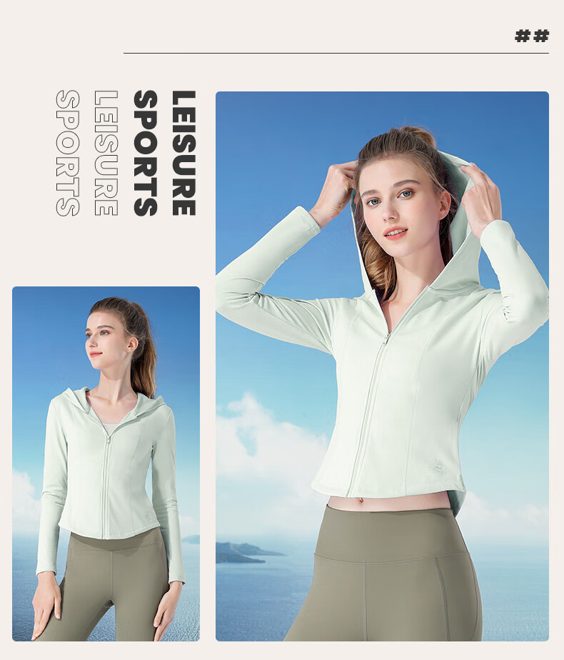 CAMEL Quick-Dry Sun Protection Jacket for Women, Original Yarn Ice-Feel Outdoor Sports Hoodie, Slim-Fit New Summer Top Coat 23