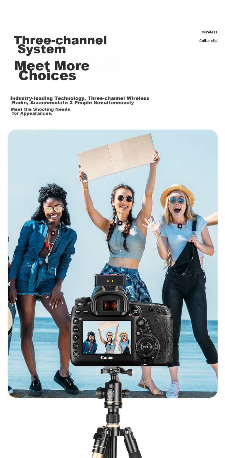 Haomuren Wireless Lavalier Microphone, Three-In Small Bee Chest Mic, Live Streaming Equipment, Audio Recorder, Outdoor Noise Reduction, Host Short Video Phone Camera Interview Microphone, Multi-Person Earpiece, Performance Microphone 3