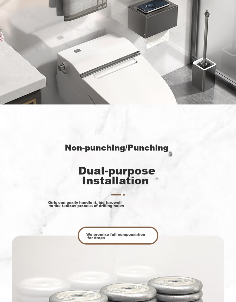 Xinpei No-Drill Towel Rack, Space Aluminum Folding Bathroom Storage Shelf, Toilet Washroom Hanging Organizer All-I 6