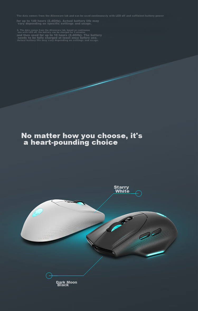 Alienware AW620M Gaming Mouse, Dual-Mode 2.4G Wireless High-End Professional E-Sports Macro Mouse, RGB Lighting Effects, Magnetic Rebound Ergonomic Design, Holiday Gift, Black 13