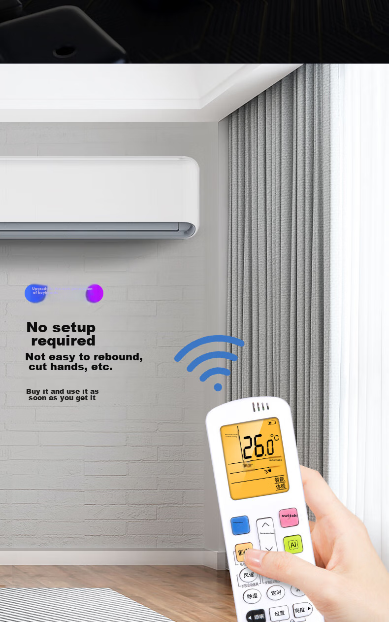 Accoona Universal Remote Control Compatible with Hisense Kelong Air Conditioners, Suitable for New Air Central Air Conditioning Wall-Mounted And Floor-Standing Inverter Units, Model RCH, RCK, KFR, Y26GW/35GW 4