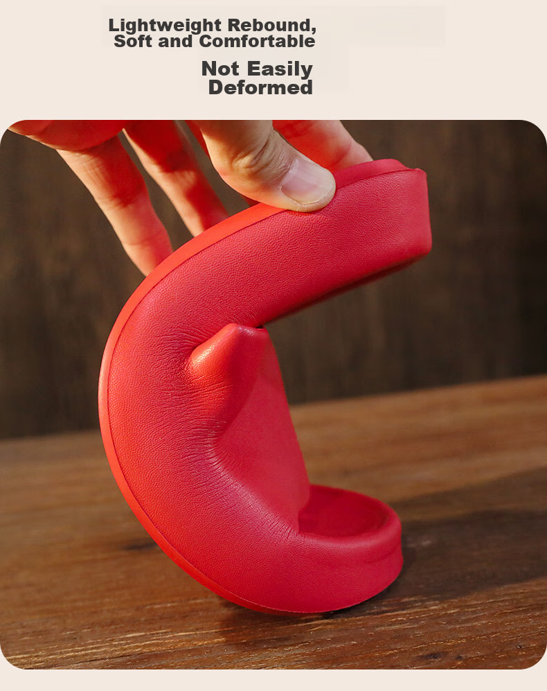 GUOLUOFEI Wedding Slippers with Squatting Feel, EVA Material, for Men And Women, Summer Red Color, Festive, Zodiac Year, High-End Dowry, Red, Size 38-39 5