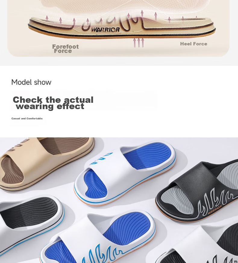 Huili Sports Slippers for Men, Indoor And Outdoor Wear, Non-Slip, Lightweight Sandals, HL39561, White And Blue, Size 40-41 15