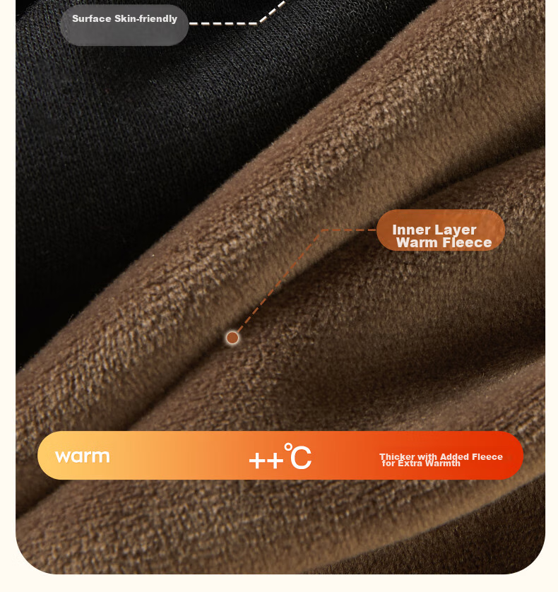 MiiOW [Cashmere Fleece Thickened] Women's Thermal Underwear, Solid Color Cotton Pants, Autumn And Winter Knee Protection Lining Pants 11