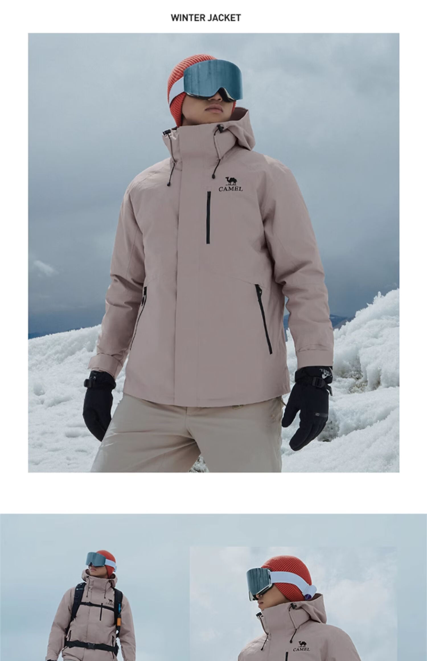 CAMEL Outdoor down Inner Liner Jacket, Cold-Resistant, Warm, Triple Protection, for Tibet Travel And Mountaineering, NR99 Hard Shell Jacket [Yushen] 29