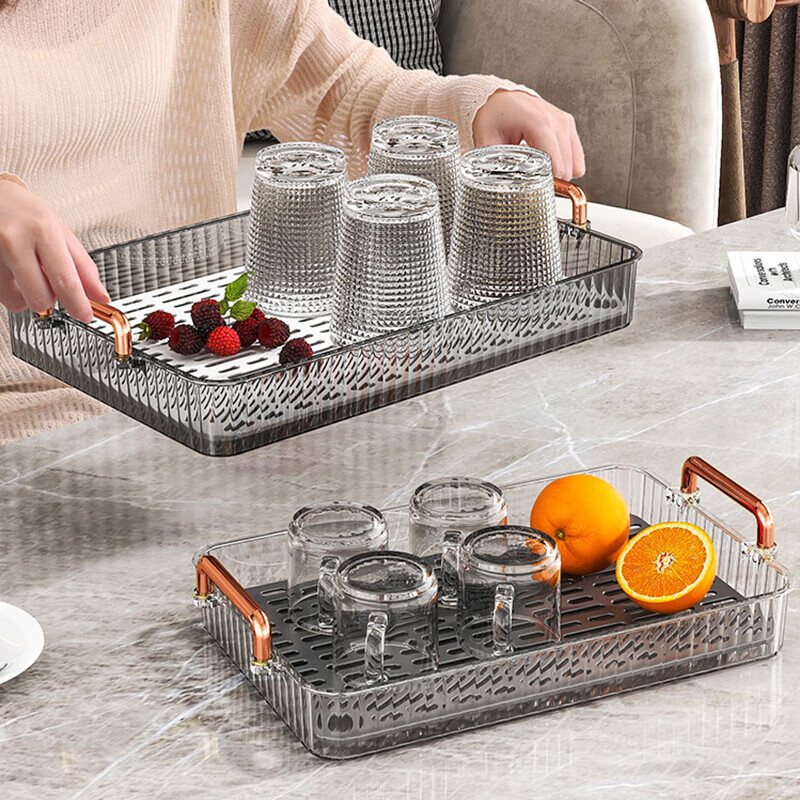 PINYU Tea Tray, Cups, Tea Set, Tea Cups, Tray, Light Luxury, Home Use, Rectangular Draining Tray, Kettle Storage, New Draining Cup Holder