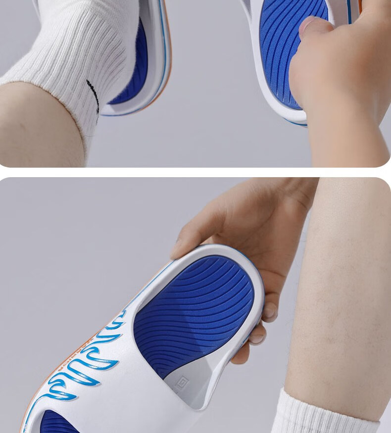 Huili Sports Slippers for Men, Indoor And Outdoor Wear, Non-Slip, Lightweight Sandals, HL39561, White And Black, Size 44-45 20