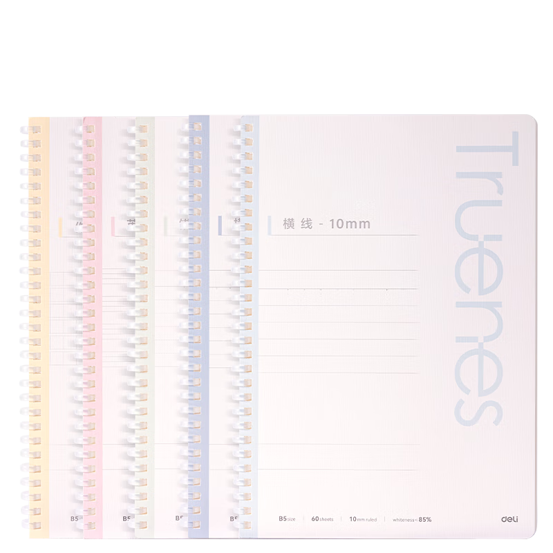 Deli B5 Subject Notebook Soft Coil Middle School Homework Book Colorful Series LB560-T