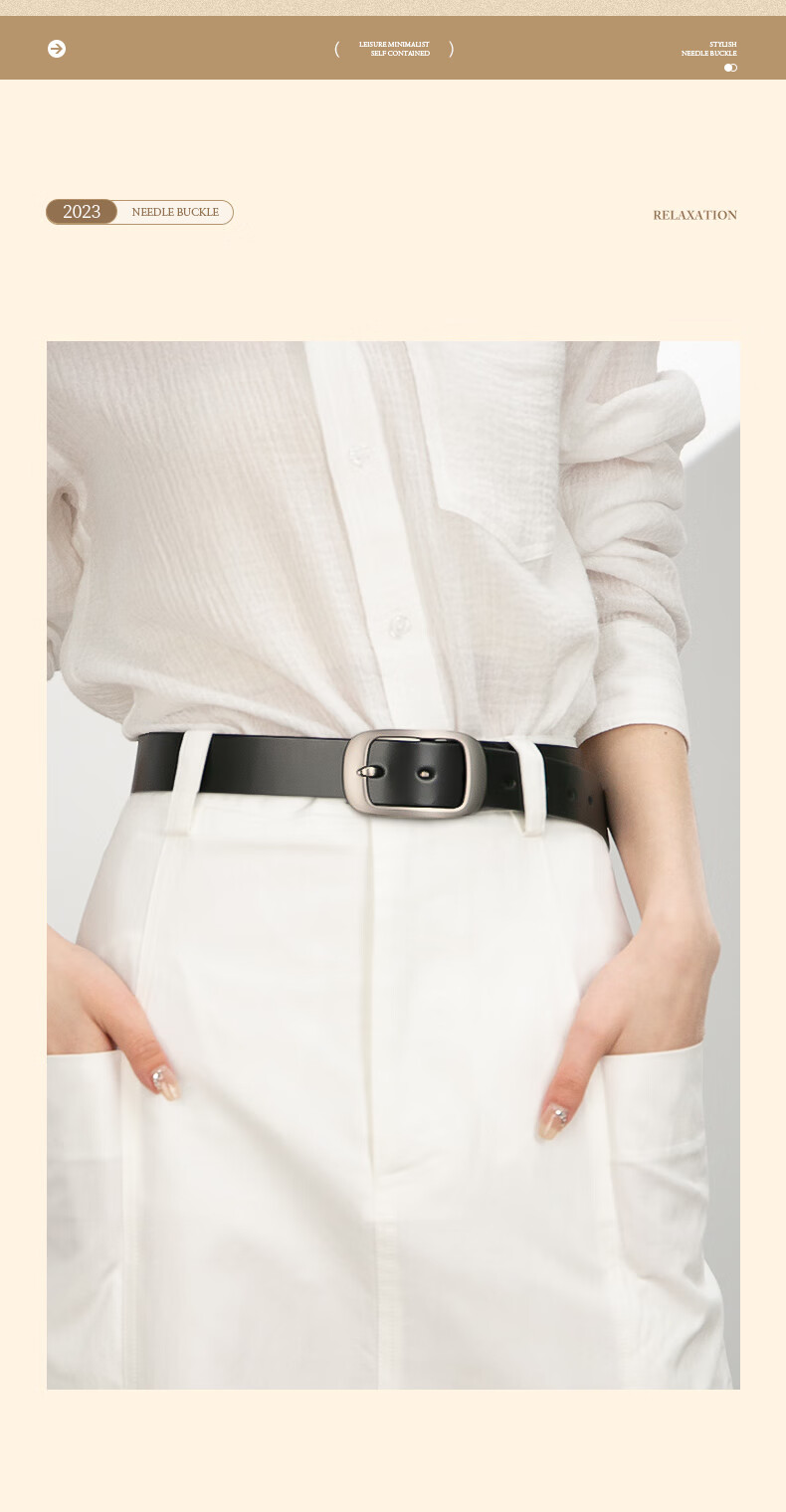 Cattlesboss Women's Leather Belt, Simple And Versatile Waistband for Jeans, Casual Fashion Gift for Women, 3129 4
