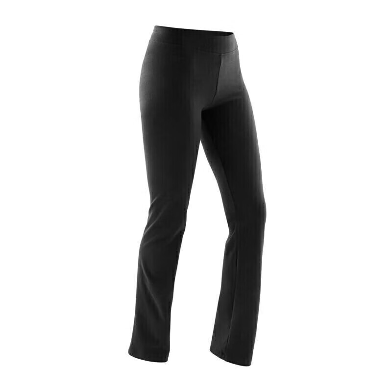 DECATHLON Women's Sports Pants, Casual Straight Loose Fit, Slimming Yoga Leggings, Moisture-Wicking Long Pants, Black, M-2455336