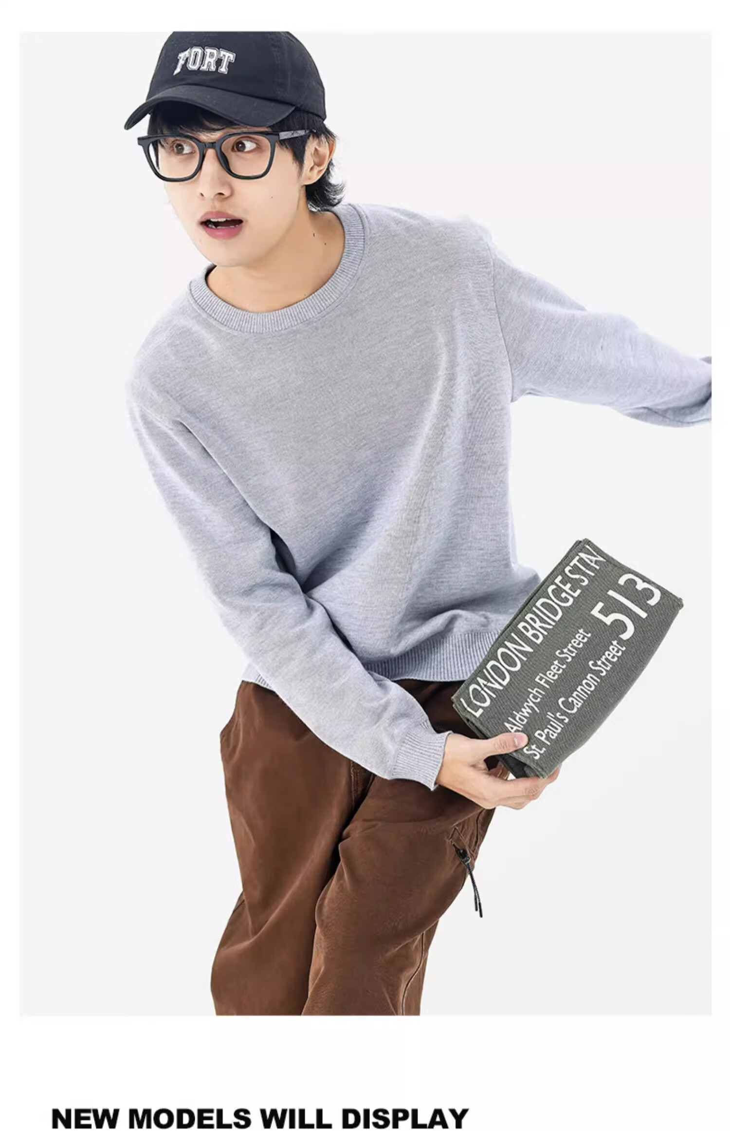 GENIOLAMODE [Aorui Peng Endorsed] Men's Sweater, Winter Warm Round Neck Base Layer Inner Wear Knitted Sweater, Khaki, 3XL 7