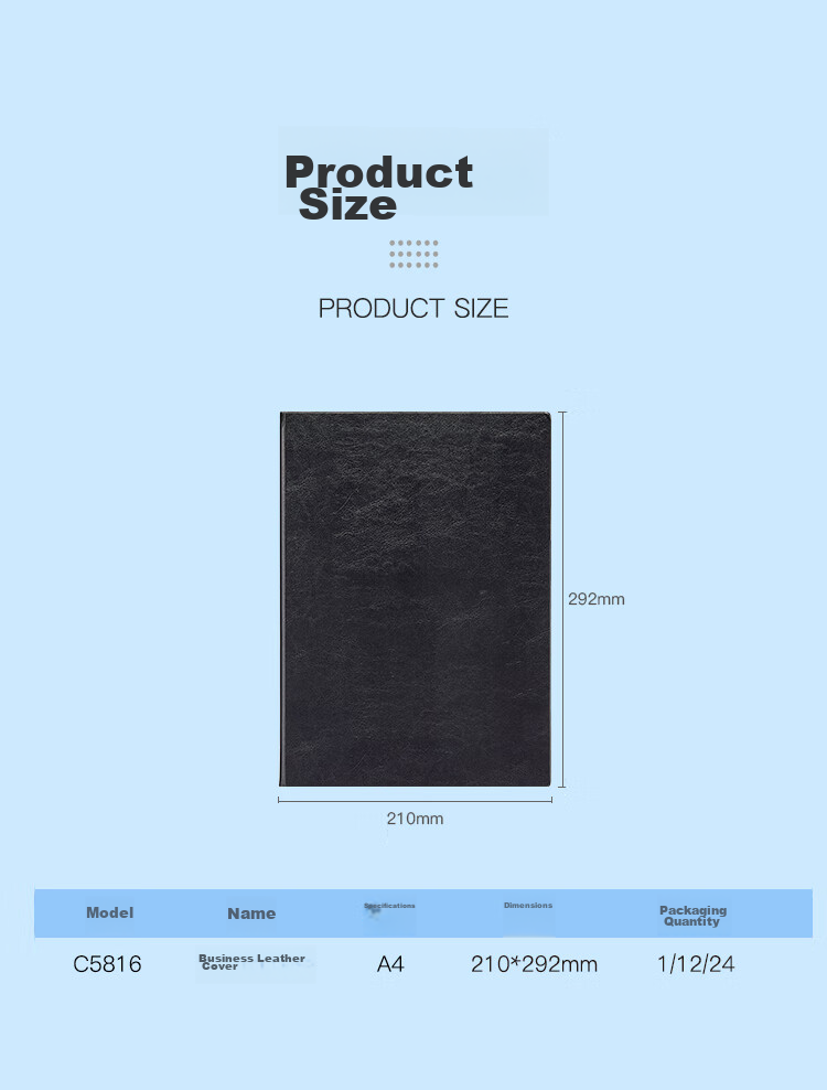 COMIX 18K/114 Sheets Business Leather Notebook B5 Journal/Notebook, Thickened Meeting Record Book, Classic Diary, Fashionable Office Supplies C5841 Black 8