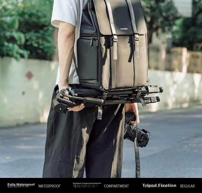 CWATCUN Camera Backpack, Casual Commuter Anti-Collision Photography Bag, Compatible with Fuji, Sony, Canon, Stylish Backpack Suitable for Men And Wome 3