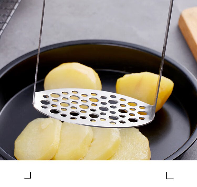 Baijie Stainless Steel Potato Masher, Manual Potato Press, Home Use Potato Masher, Potato Puree Crusher Tool, Baby Food Grinder 2