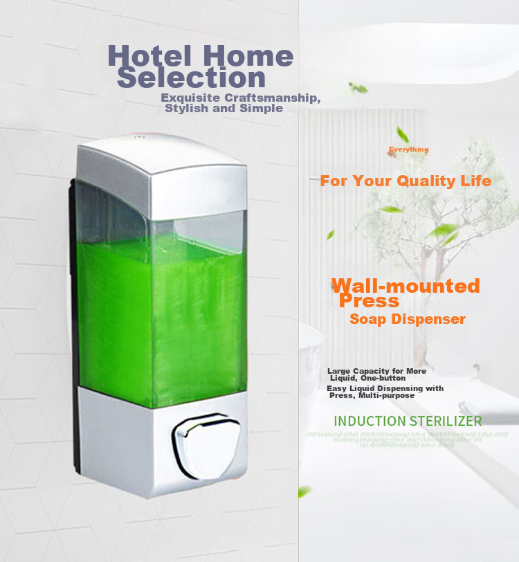 Chaoji Jia Pin Soap Dispenser, Wall-Mounted Push-Button Hand Soap Bottle, Hotel No-Drilling Hand Soap Container, Hair And Body Wash Dispenser Bottle 1